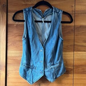 Stylish Blue Denim Sleeveless Vest